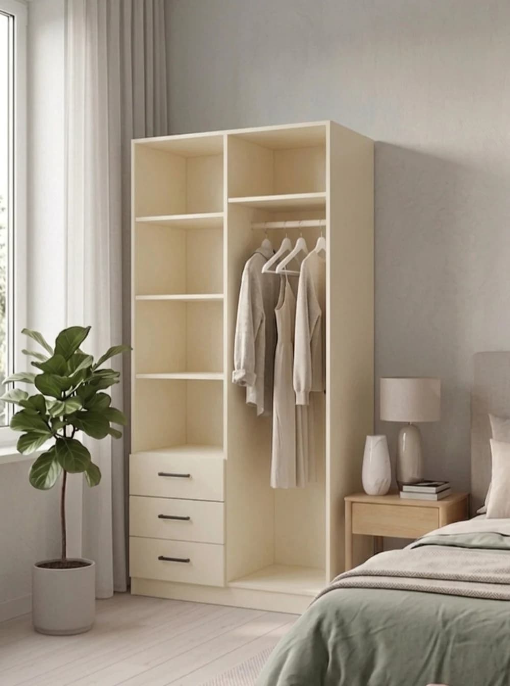 Şkaf MB 3, laminat, bej, 190x90x52 sm — image 2