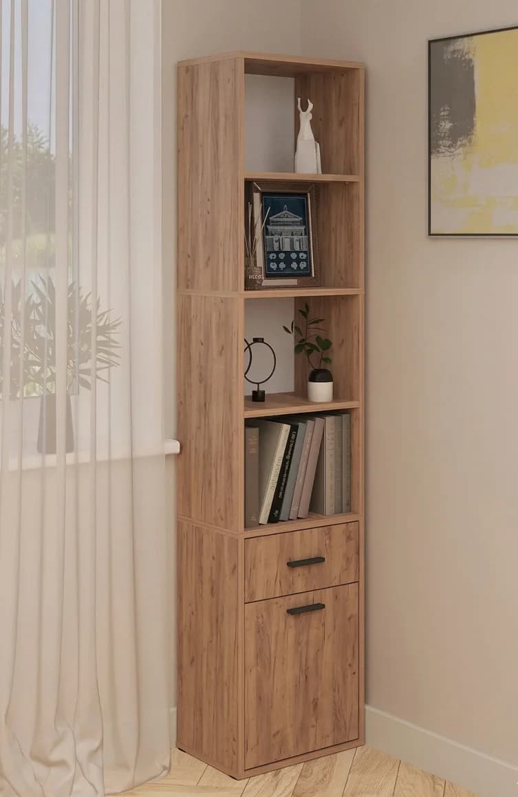 Kitablar üçün şkaf MB2, laminat, açıq qəhvəyi, 180x40x29 sm