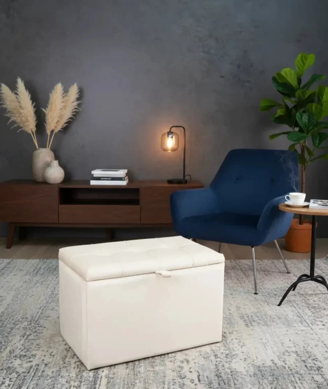 Pufik SO S001, laminat/parça, krem, 37x38x60 sm — изображение 4