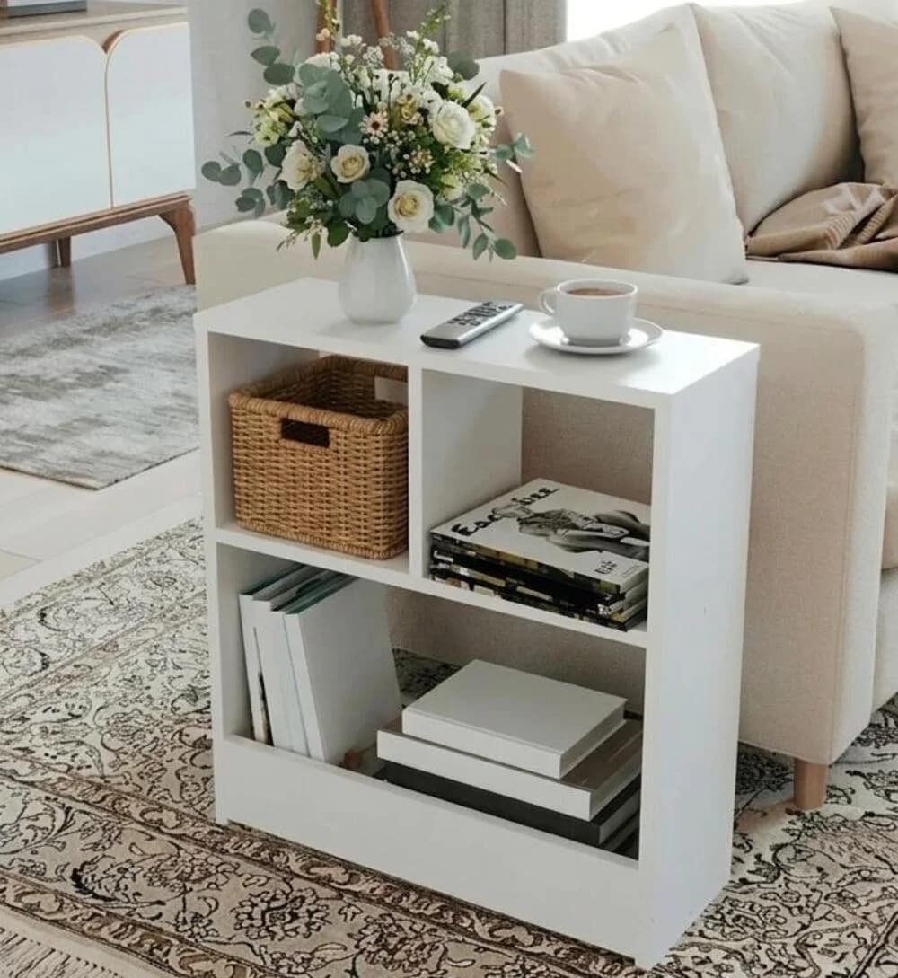 Tumba MB1, ağ, laminat, 60x55x20 sm