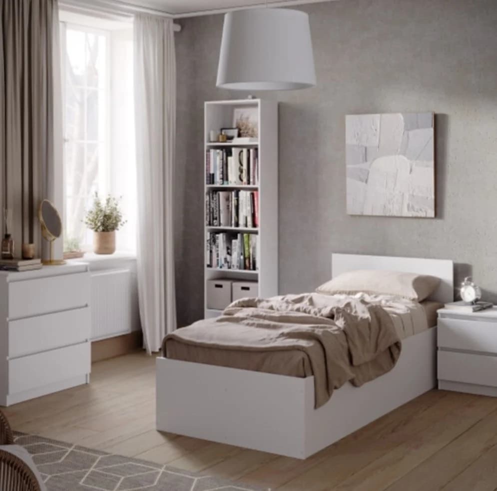 Çarpayı SO36, 200x90 sm, birnəfərlik, laminat, ağ