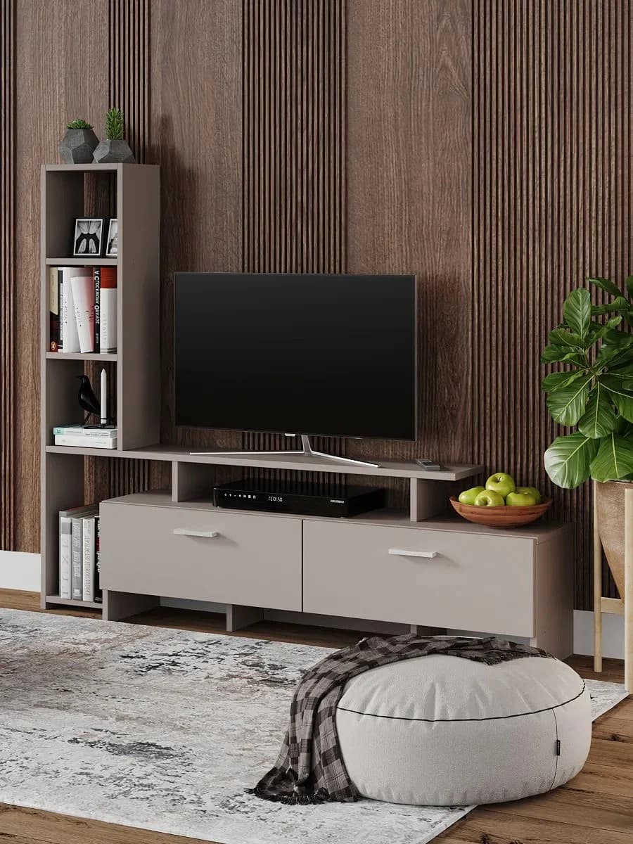 TV üçün tumba Yagmur, laminat, bej, 135x25x112 sm — изображение 4