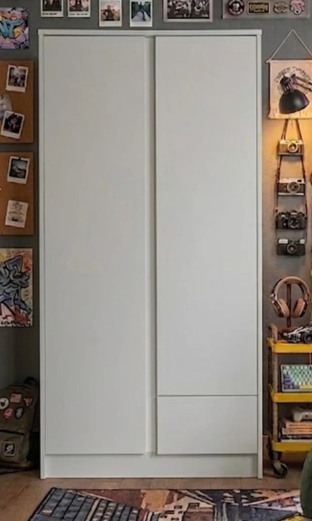 Döşəməüstü dolab, Laminat, Boz, 180x75x50 sm
