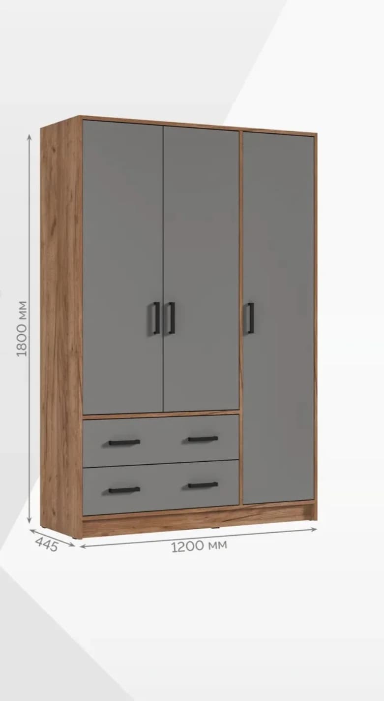 Döşəməüstü dolab SO0040, laminat, 120x180x45 sm, boz/qəhvəyi — image 8