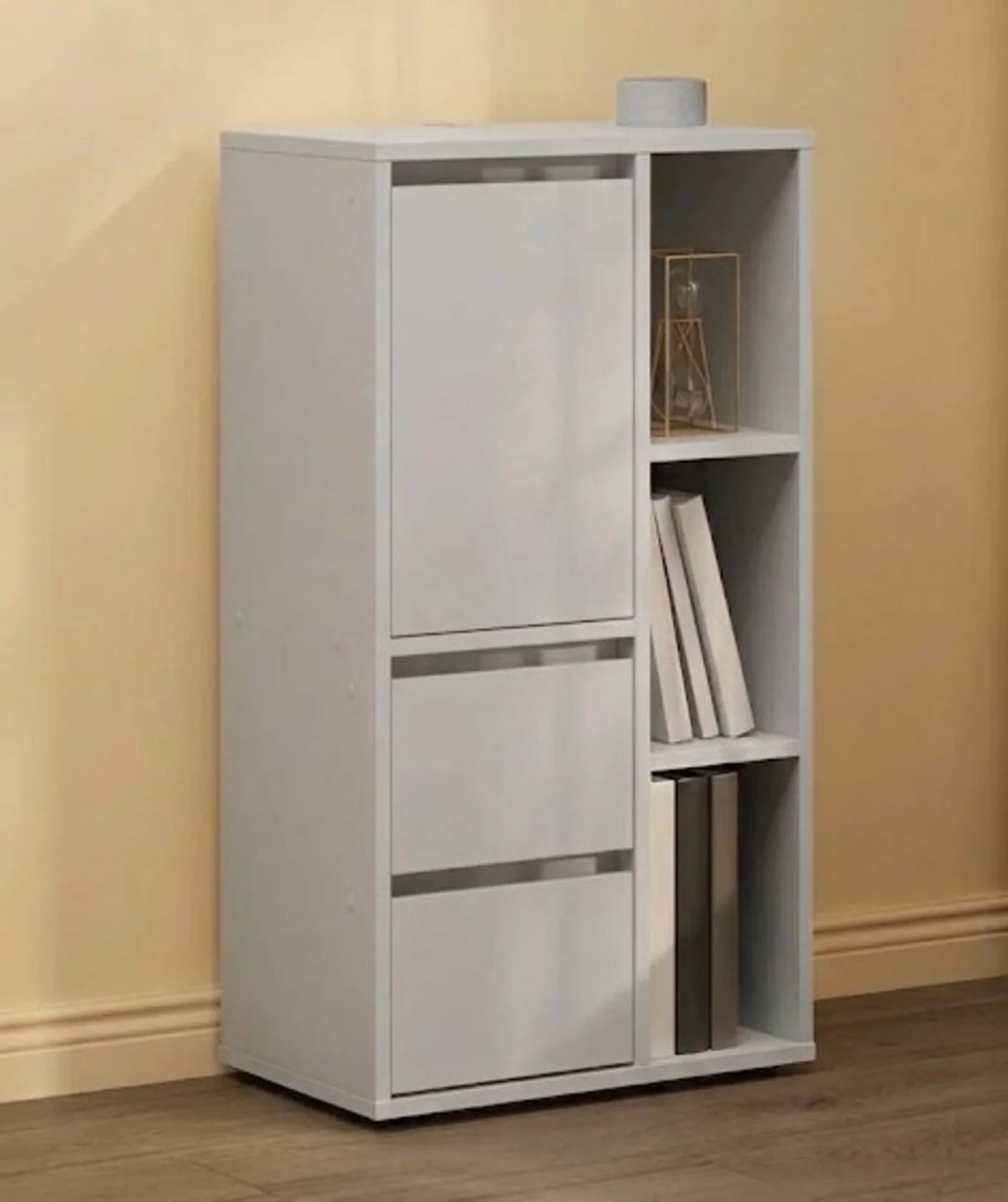 Tumba MB23, laminat, boz, 90x60x35 sm