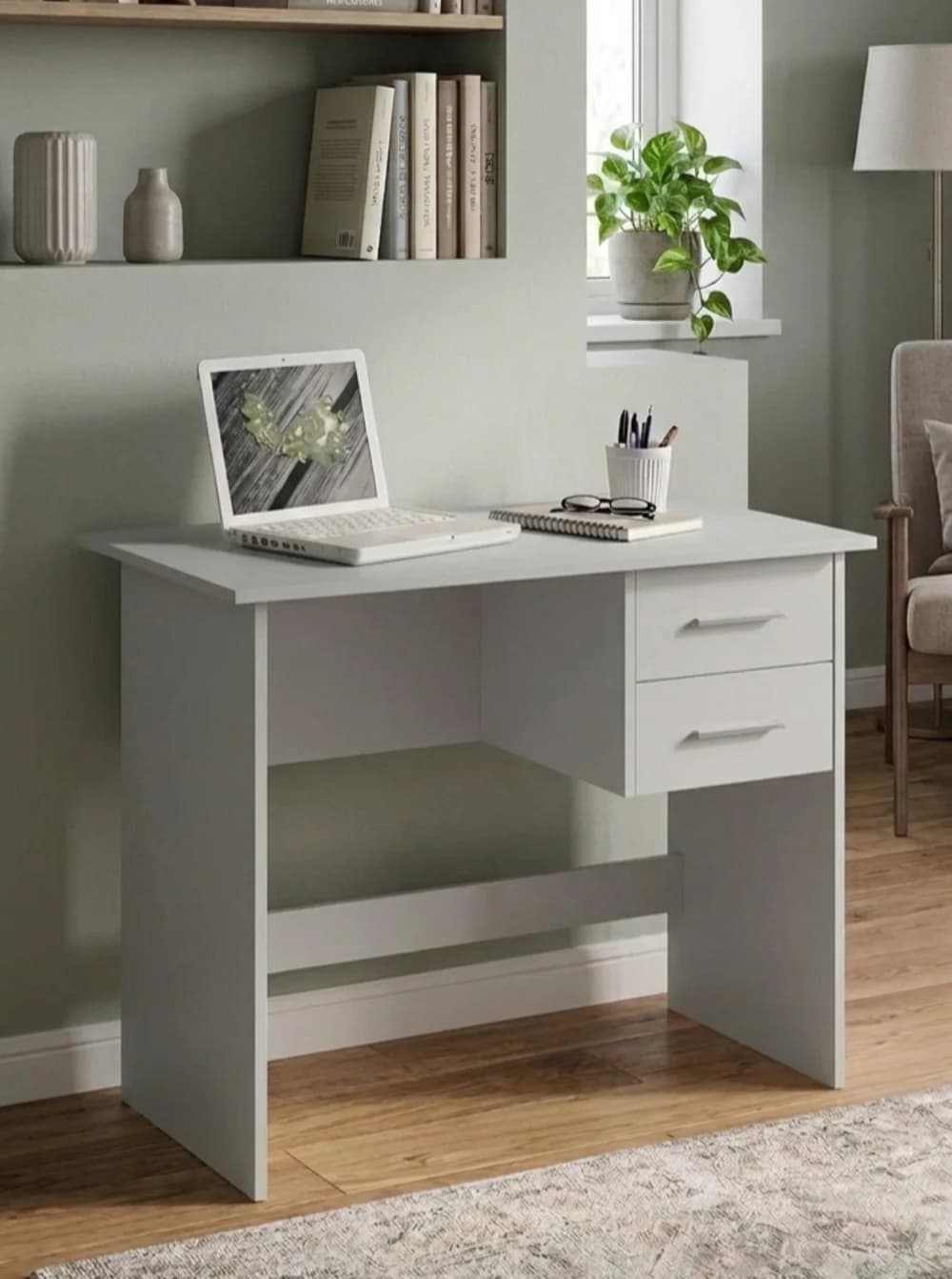 Yazı masası MB 10, boz, laminat, 110x75x50 sm