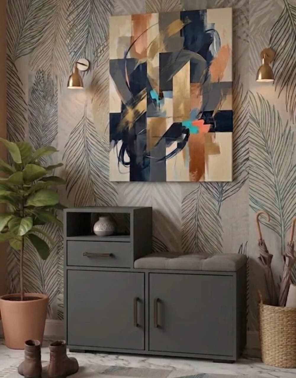 Tumba ayaqqabı üçün MB10, laminat, 72x86x35 sm, tünd boz