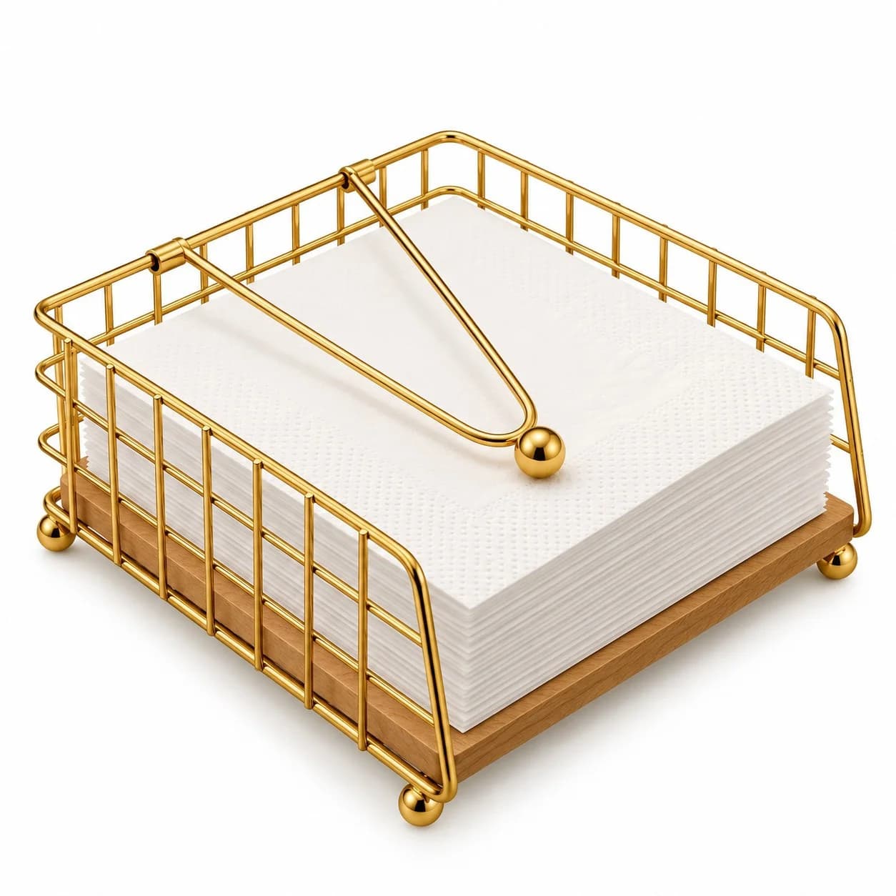 Salfet qabı 5708, metal, qızılı, 25 sm