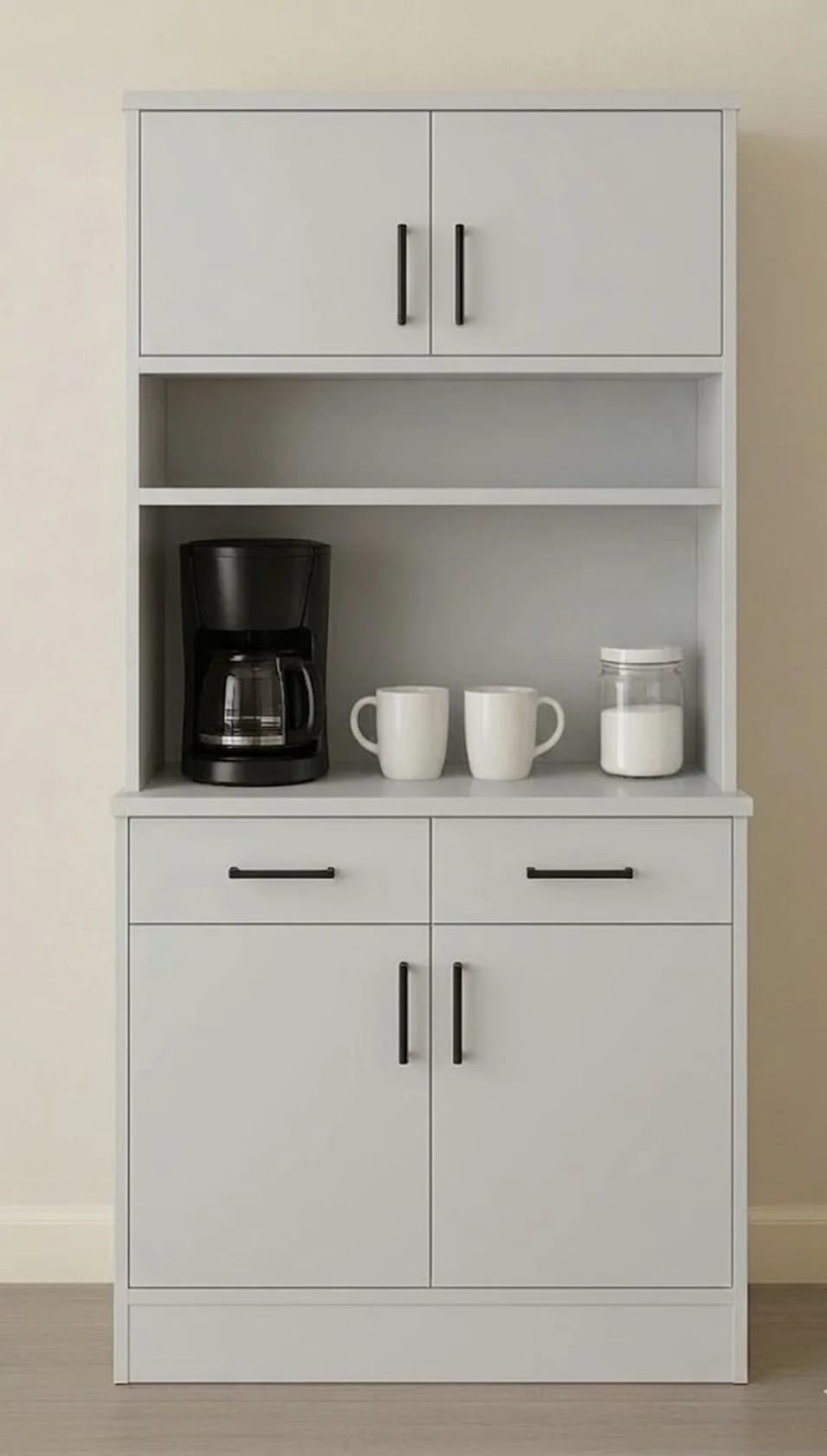 Şkaf MB1, boz, laminat, 180x80x45 sm