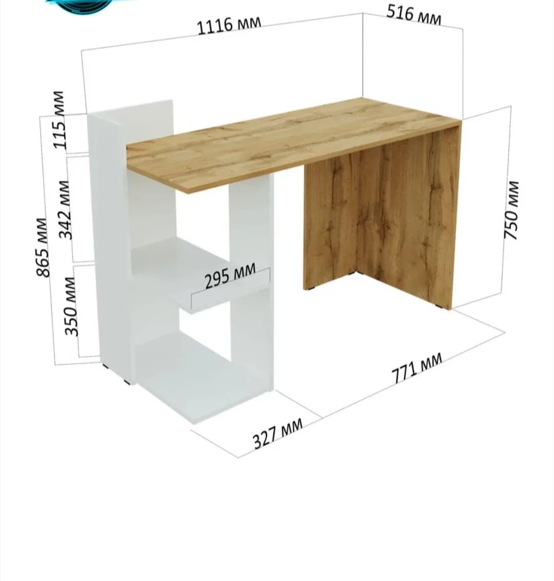 Yazı masası SOA017, laminat, ağ, 111.6х86.5х51.6 sm — изображение 4