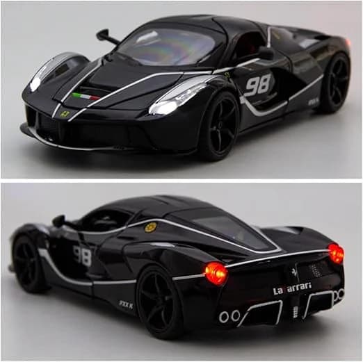 Avtomobil Ferrari 1:22, səs və işıqlı, metal, qara — изображение 2