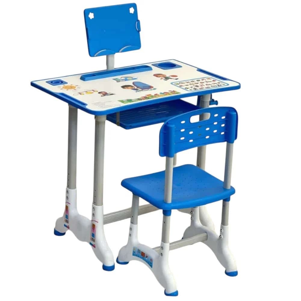 Uşaq yazı masası və stul dəsti SNC11, 68x68 sm, mavi
