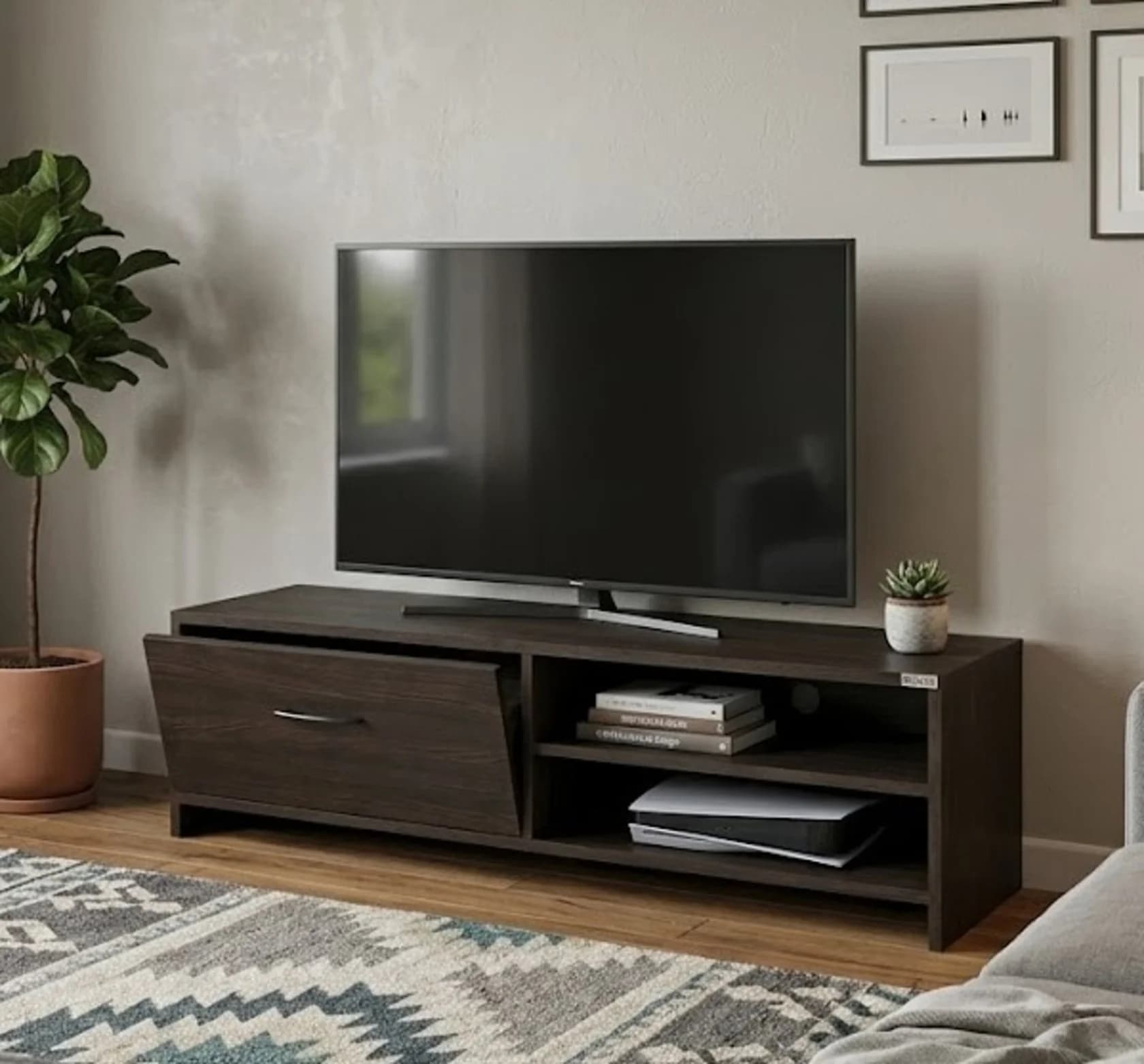 TV üçün tumba MB 12, laminat, мenge, 135x40x35 sm