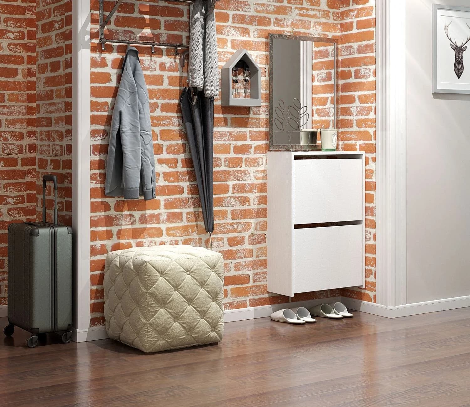 Ayaqqabı tumbası 15459, laminat, ağ, 52x77 sm — изображение 4