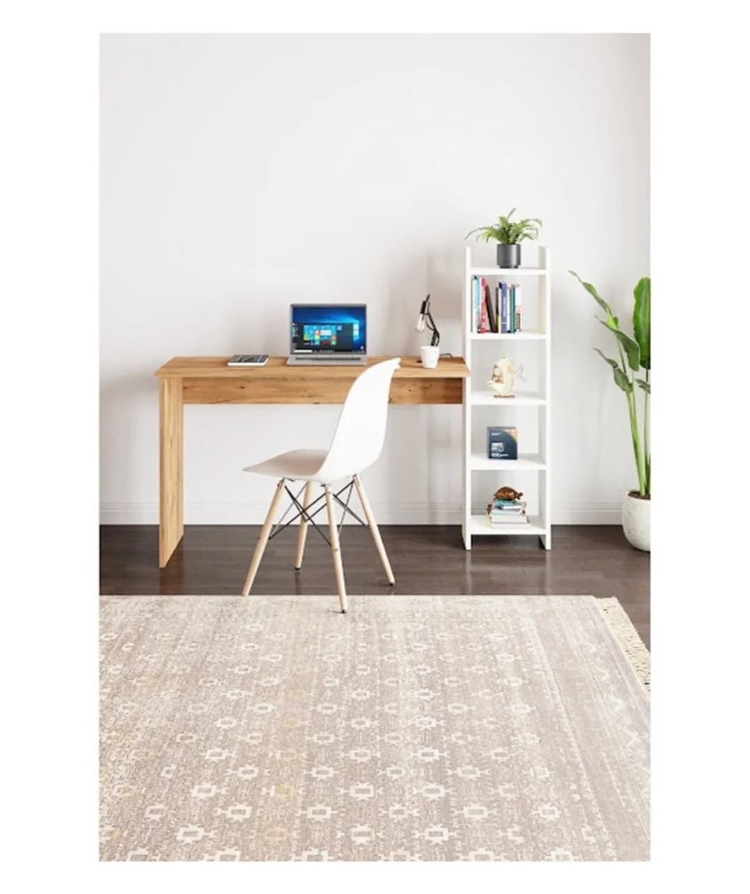 Yazı masası SO15, laminat, ağ/qəhvəyi, 150x45x120 sm — изображение 4