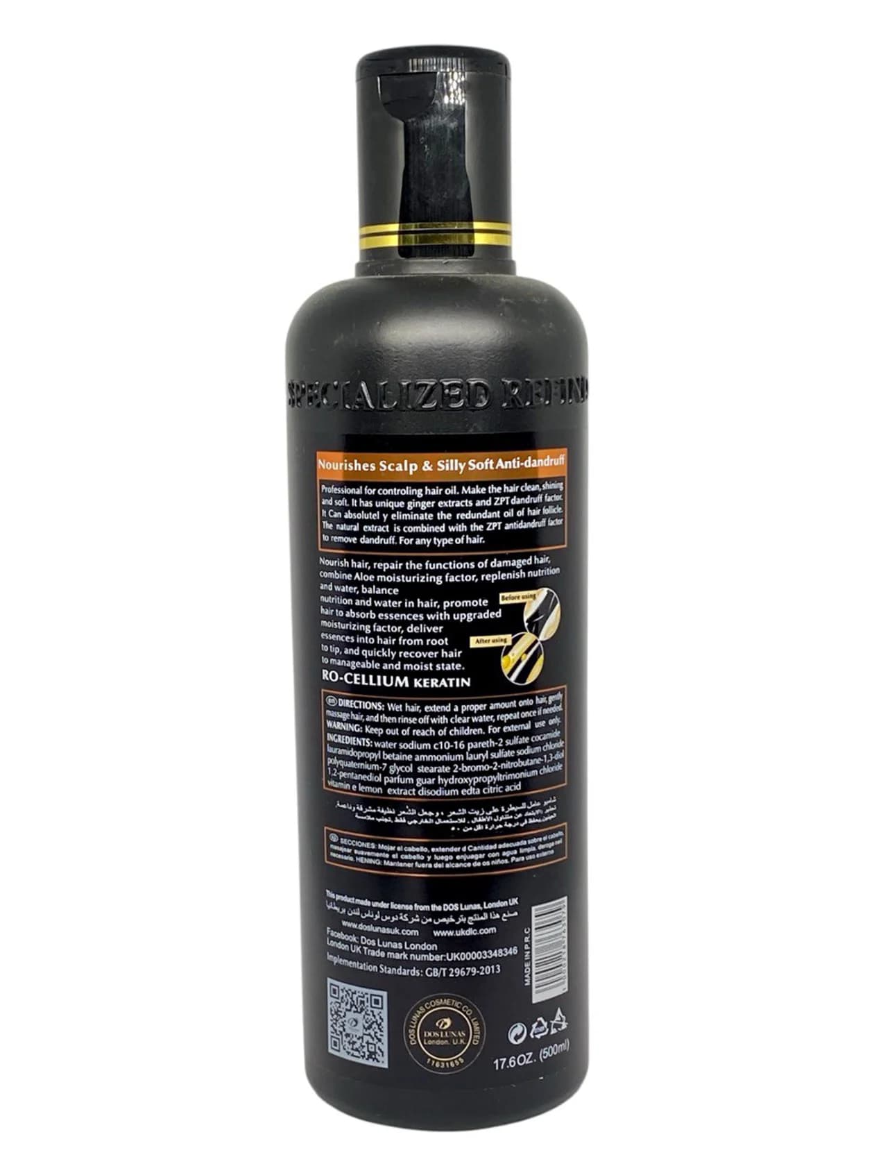 Saçlar üçün şampun Dos Lunas Keratin Extra Care Vitamin E 500 ml — image 2