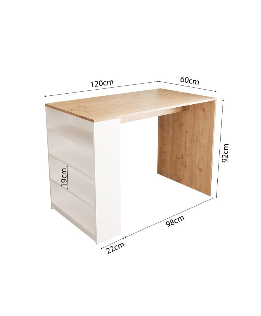 Masa SO0010, laminat, 120x92x60 sm, ağ/qəhvəyi — изображение 3