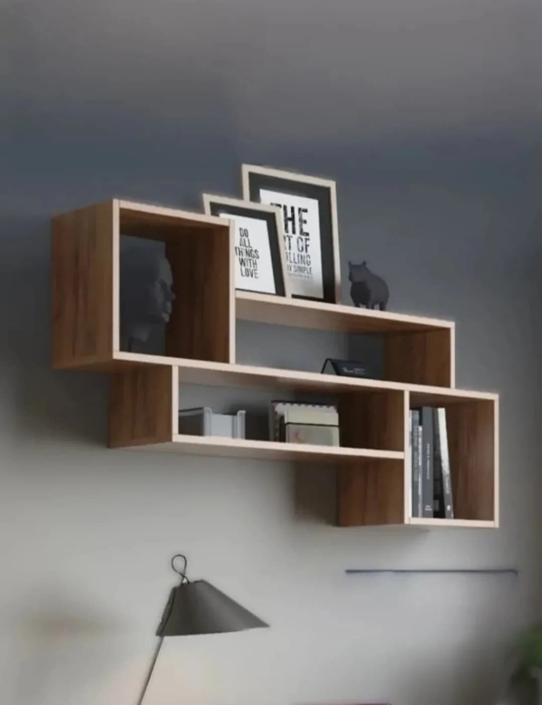 Divar rəfi SO011, laminat, qəhvəyi, 100x58.88x22 sm