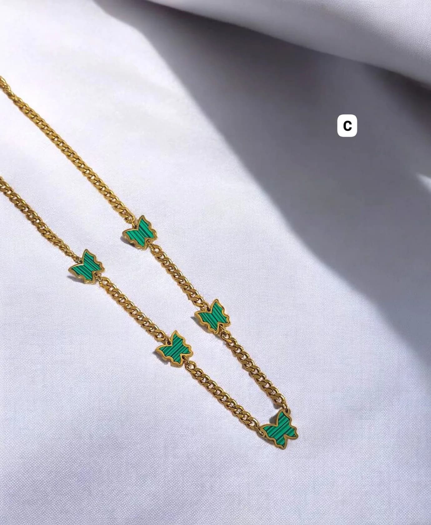 Boyunbağı qadın üçün Green FC-0118, qızılı