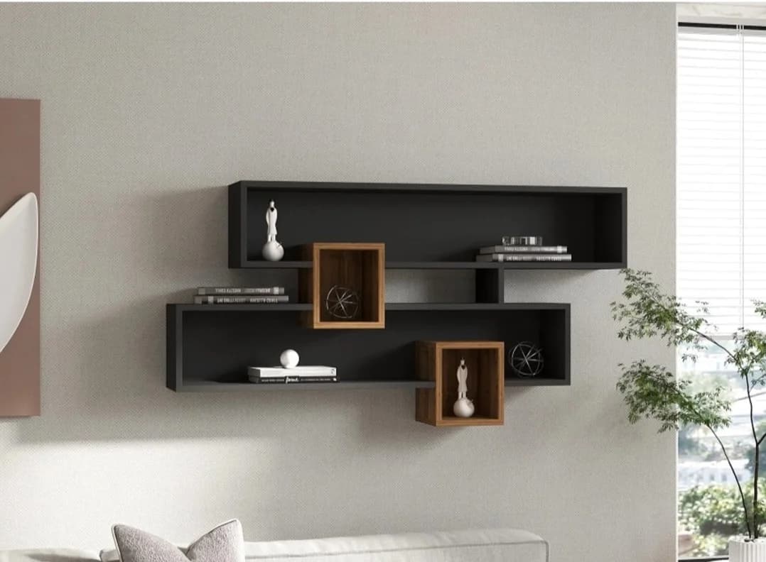 Rəf SO36, laminat, boz/qəhvəyi, 122x72x22 sm — изображение 4
