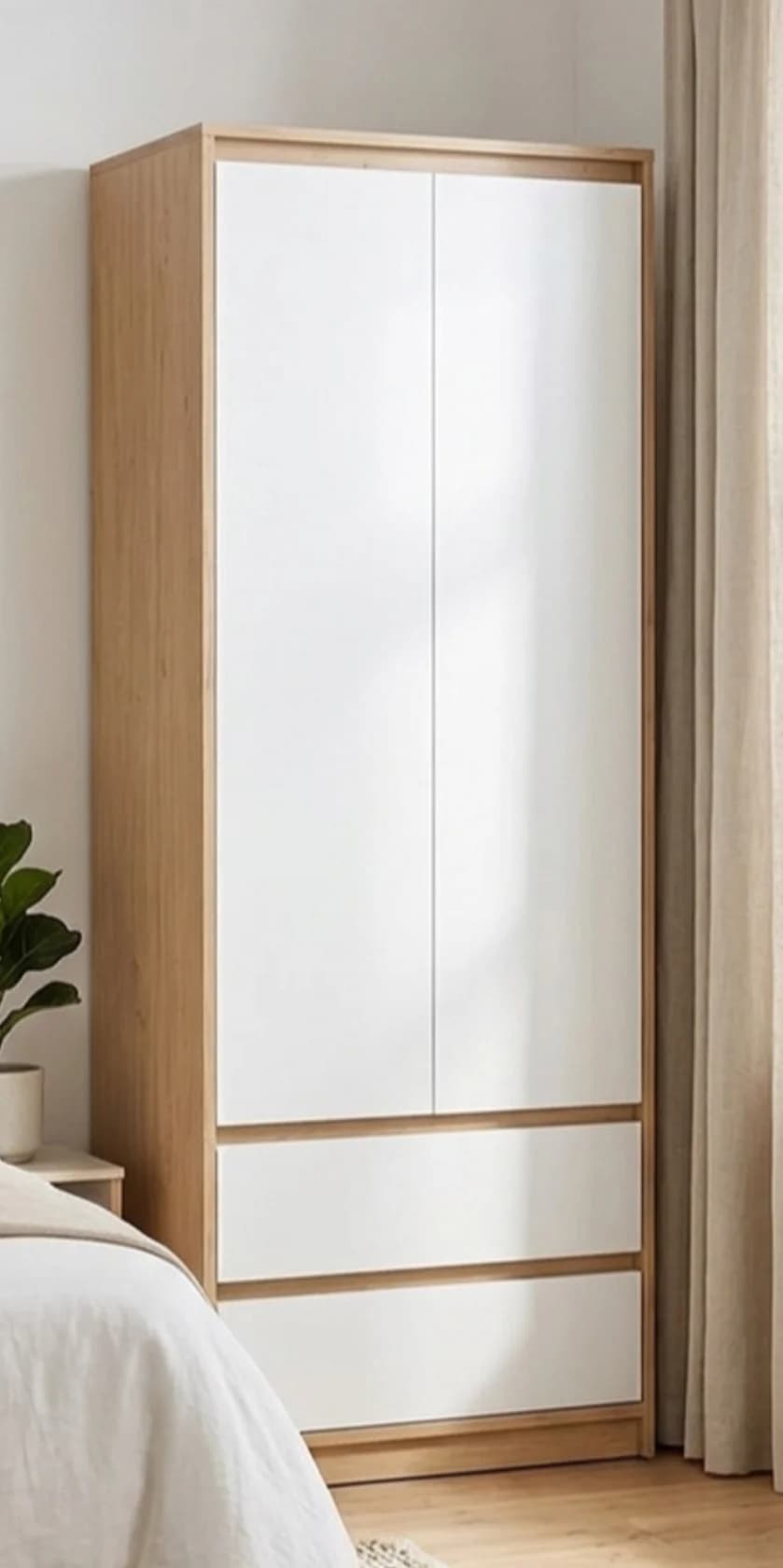 Döşəməüstü dolab MB 4, laminat, Sonoma və Ağ, 190x80x52sm
