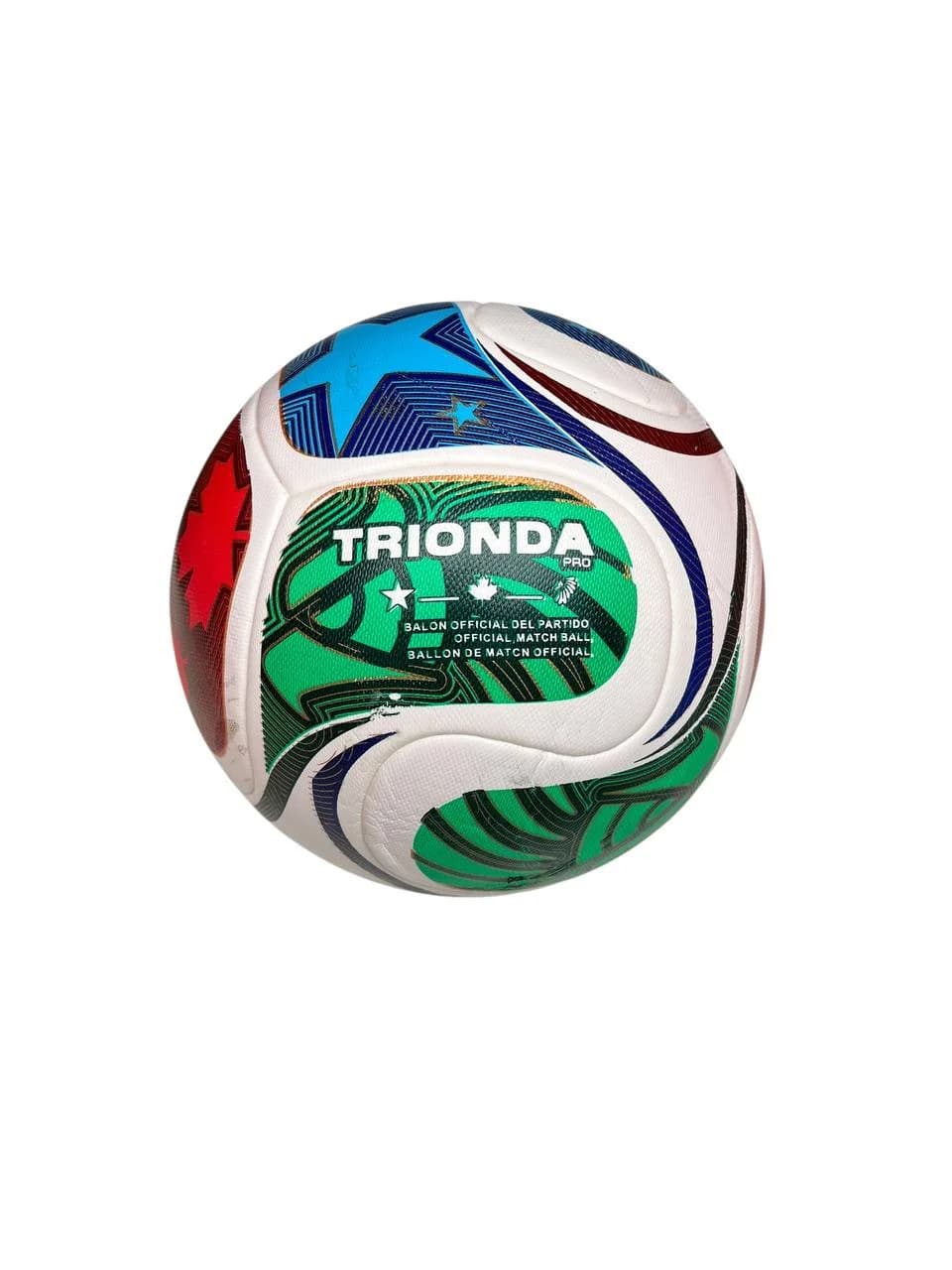 Futbol topu S654, qırmızı/göy/yaşıl/ağ, ölçü 5