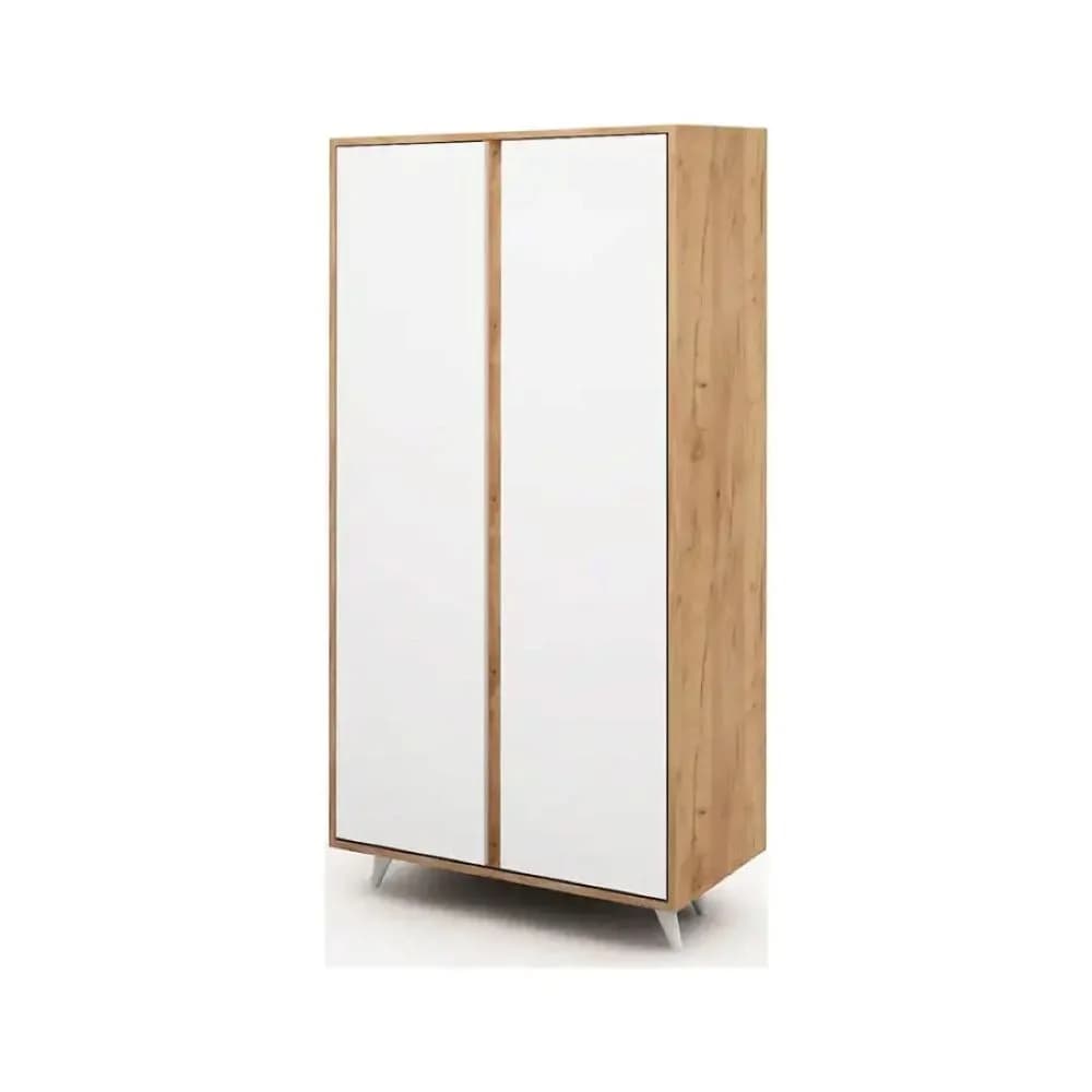 Dolab SO041, laminat, ağ/votan, 100x187x52 sm — image 3