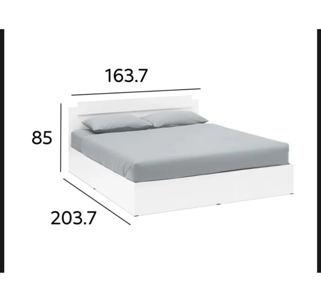 İki nəfərlik çarpayı 2566320, laminat, ağ, 160x200 sm — şəkil 3