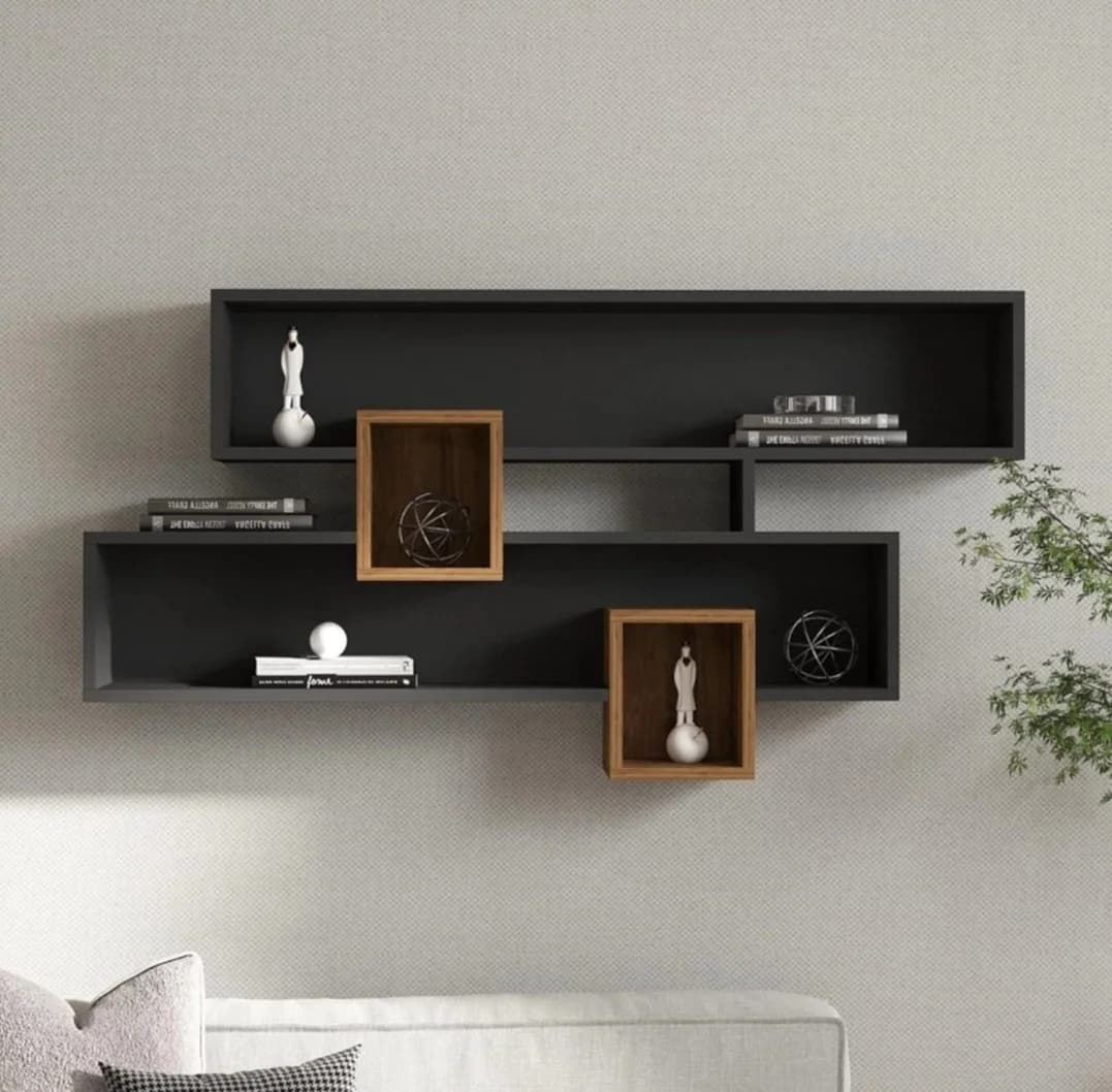 Rəf SO36, laminat, boz/qəhvəyi, 122x72x22 sm — изображение 3