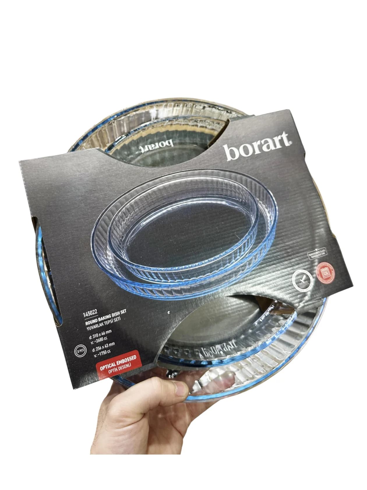 Bişirmə üçün qab dəsti Borart şəffaf dairəvi - Gstore 76