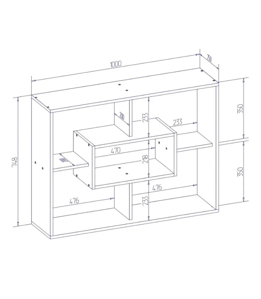 Rəf SO31, laminat, ağ, 78x100x25 sm — изображение 3