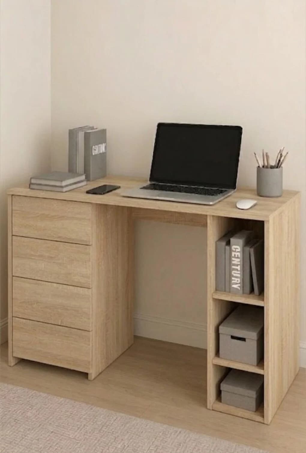 Yazı masası MB731, laminat, bej, 140x75x60 sm