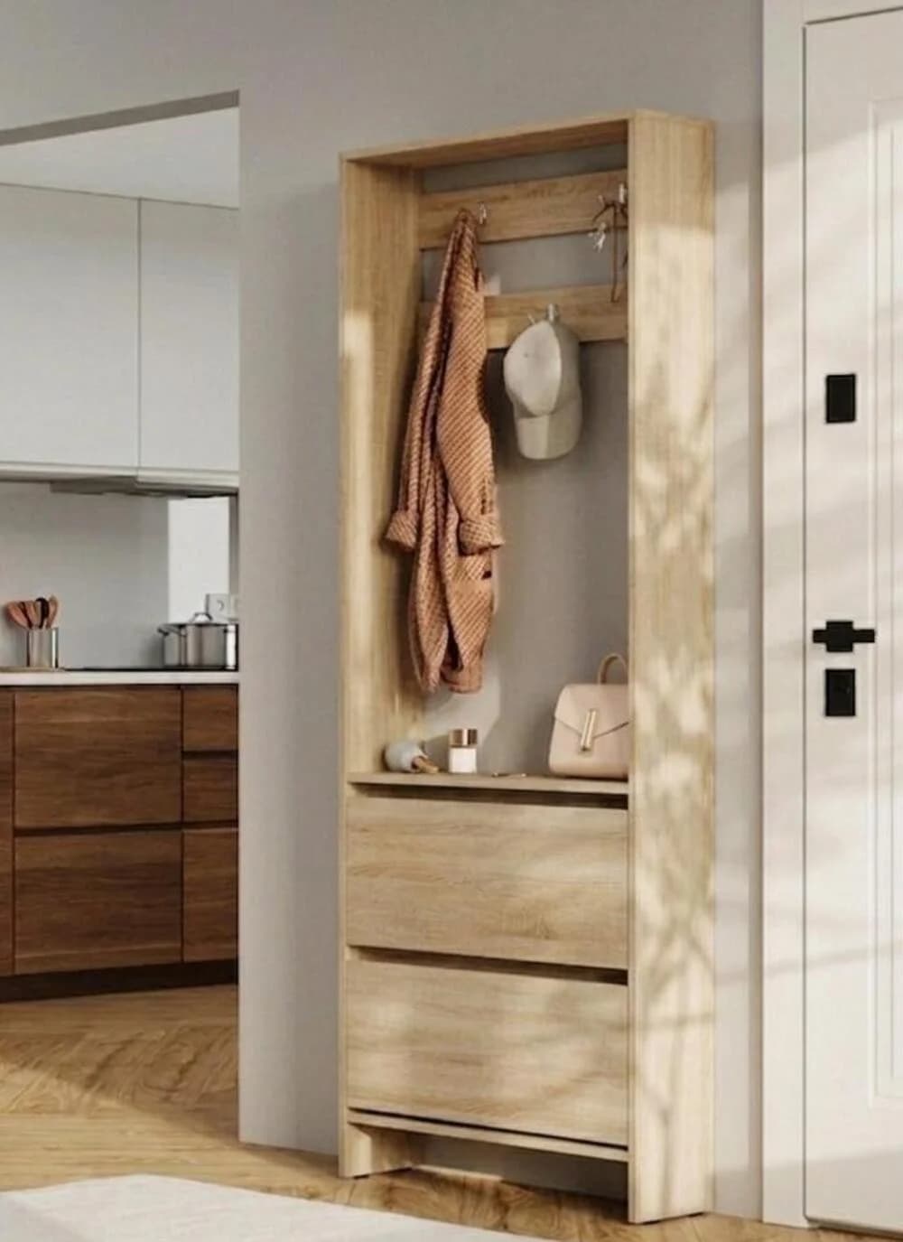 Tumbalı asılqan MB3, sonoma, laminat, 183x75x28 sm