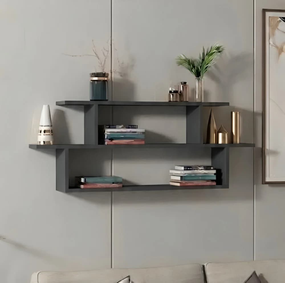Rəf MB1, laminat, antrasit, 100x60x25 sm