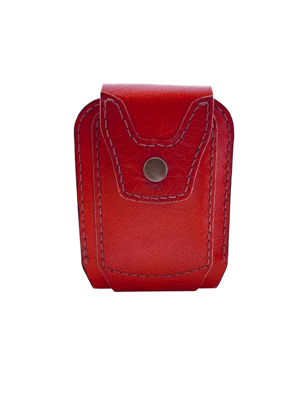 Pulqabı kişilər üçün, dəri, 8.5x12 sm, tünd narıncı