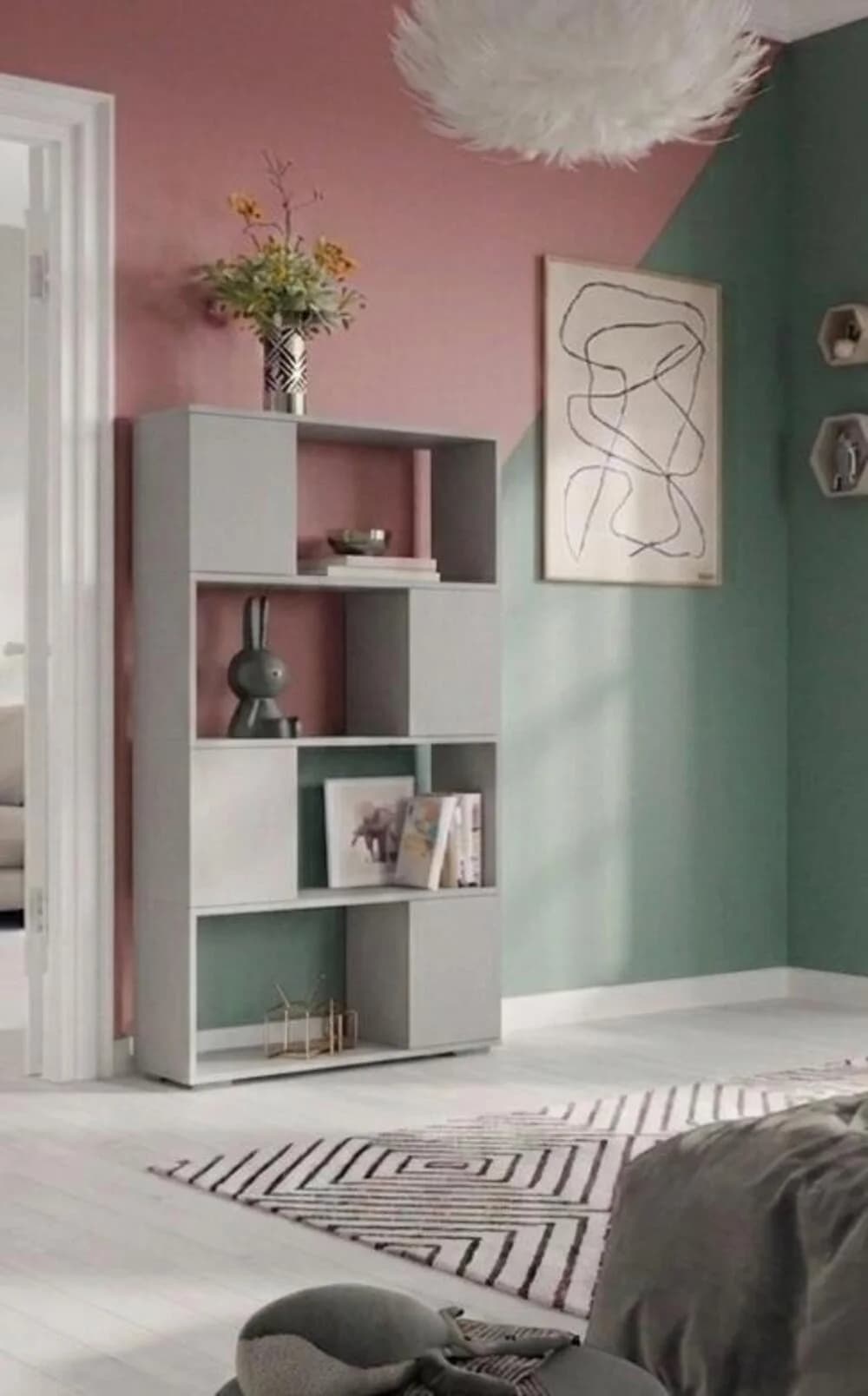 Stellaj MB 1, laminat, boz, 180x120x40 sm