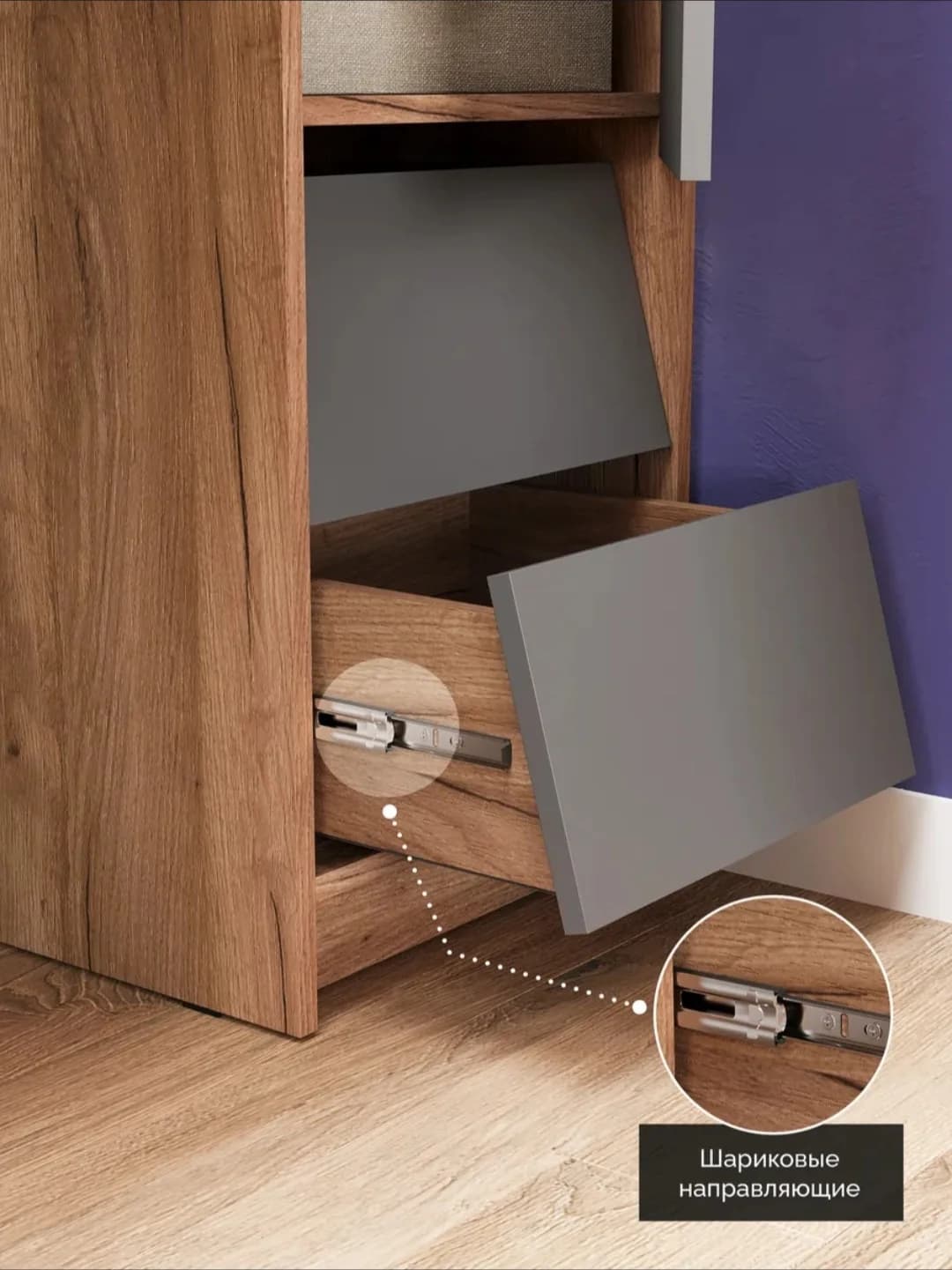 Yazı masası S056, laminat, 120x120x50 sm, antrasit/qəhvəyi — изображение 4