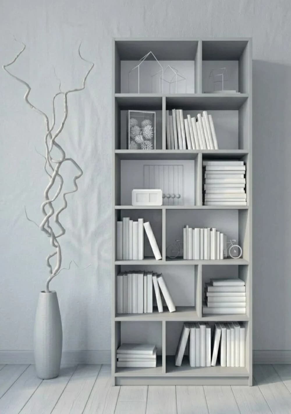 Stellaj MB7, laminat, 210x90x30 sm, boz