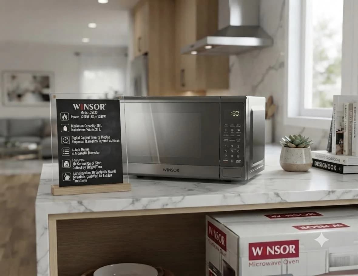 WINSOR Rəqəmsal Mikrodalğalı Soba 20 L, Gümüşü