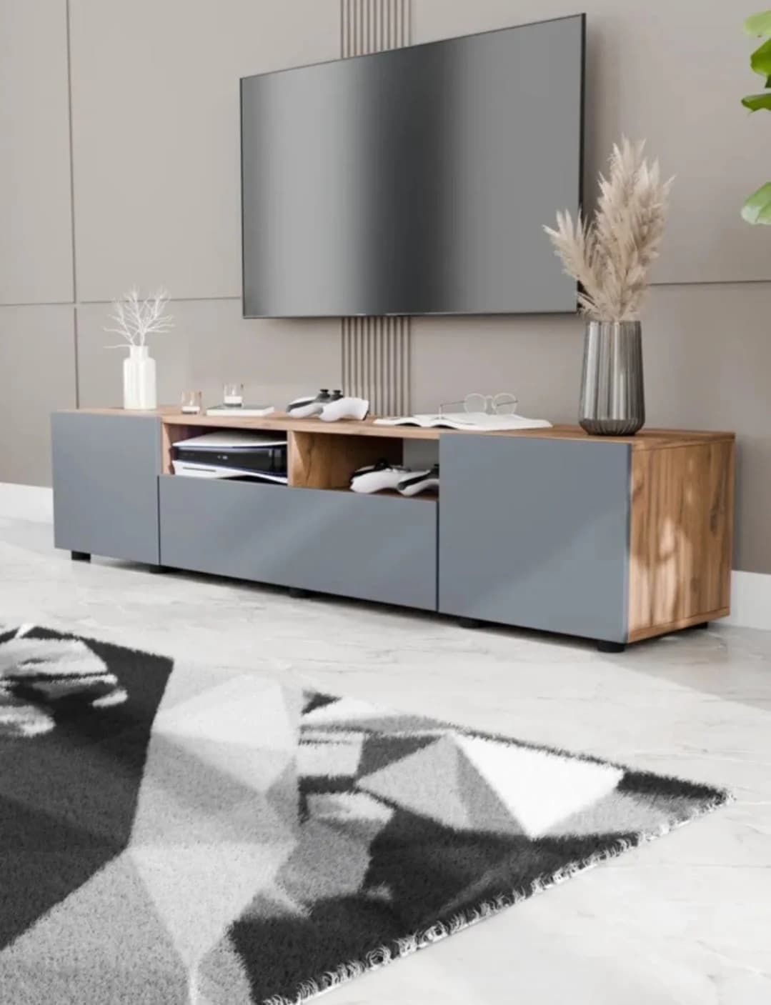 TV üçün tumba SO111, laminat, 36.3x180x37.8 sm