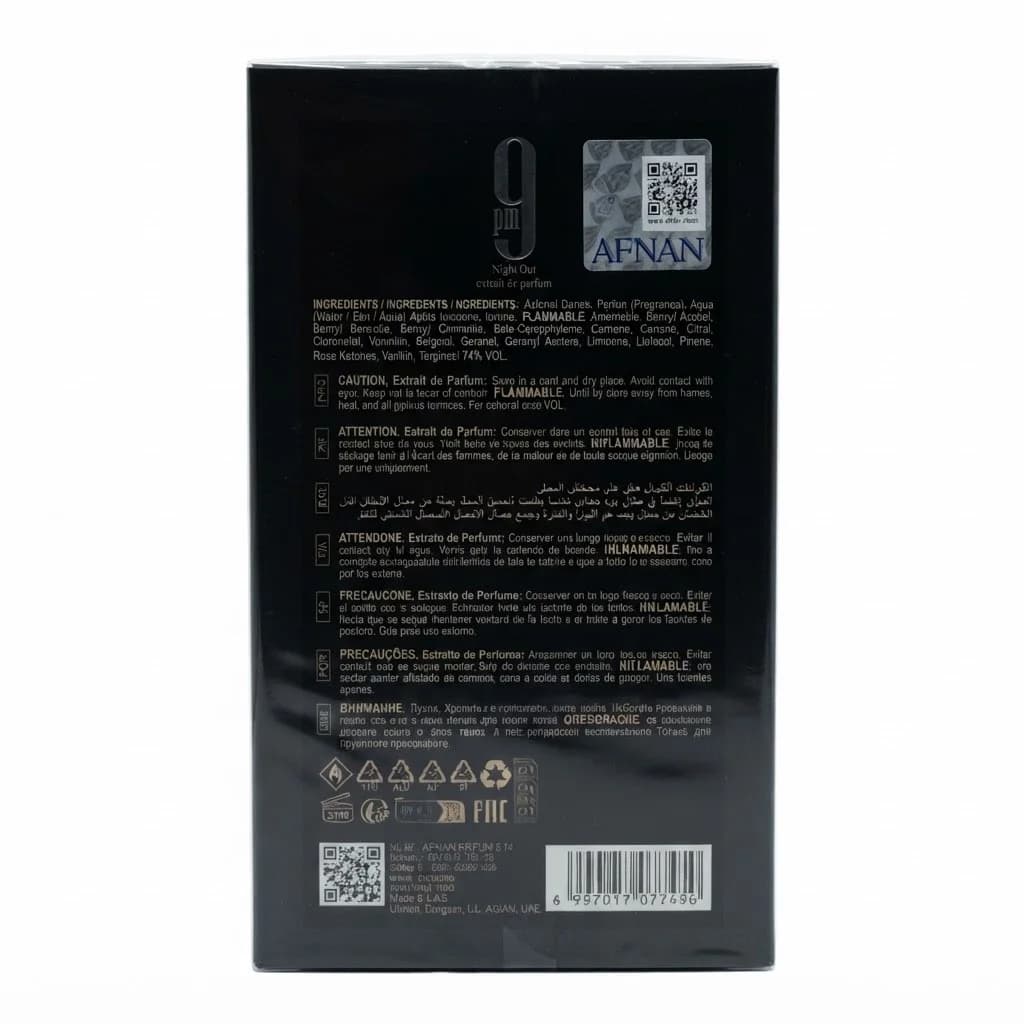 Afnan 9 PM Night Out kişilər üçün ətir 100 ml — şəkil 2