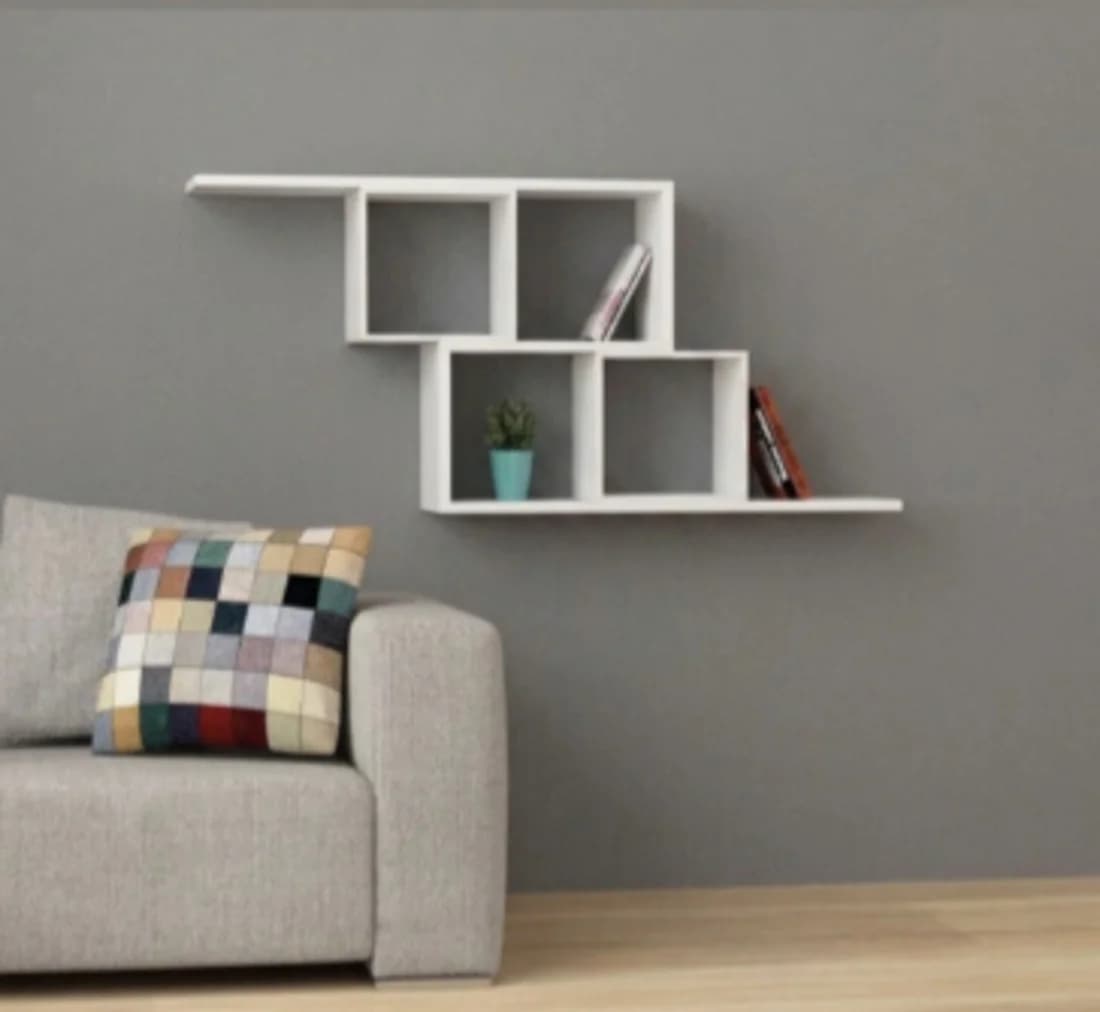 Rəflər MB853, laminat, ağ, 100x60x25 sm