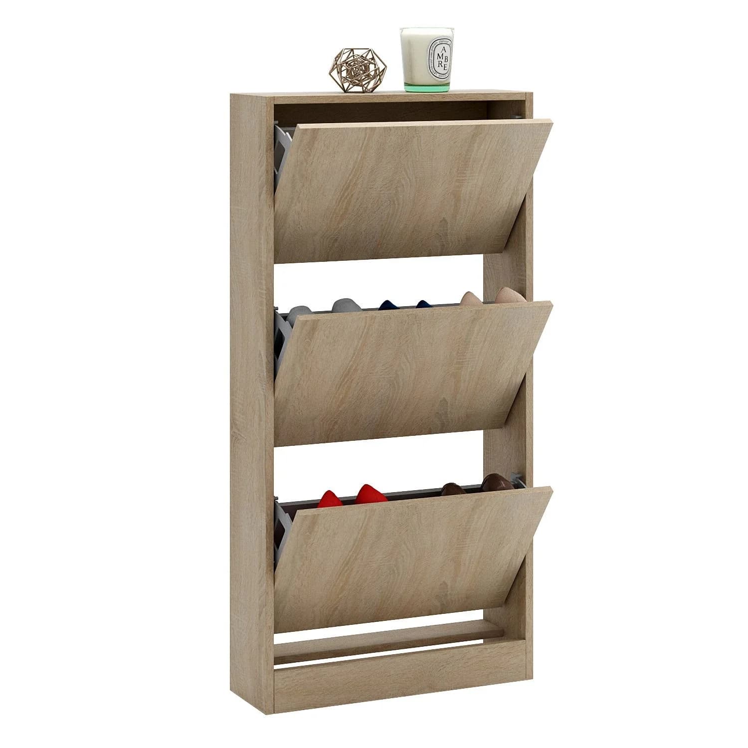 Ayaqqabı üçün tumba Yagmur, laminat, sonoma 118x53x17 sm — изображение 2