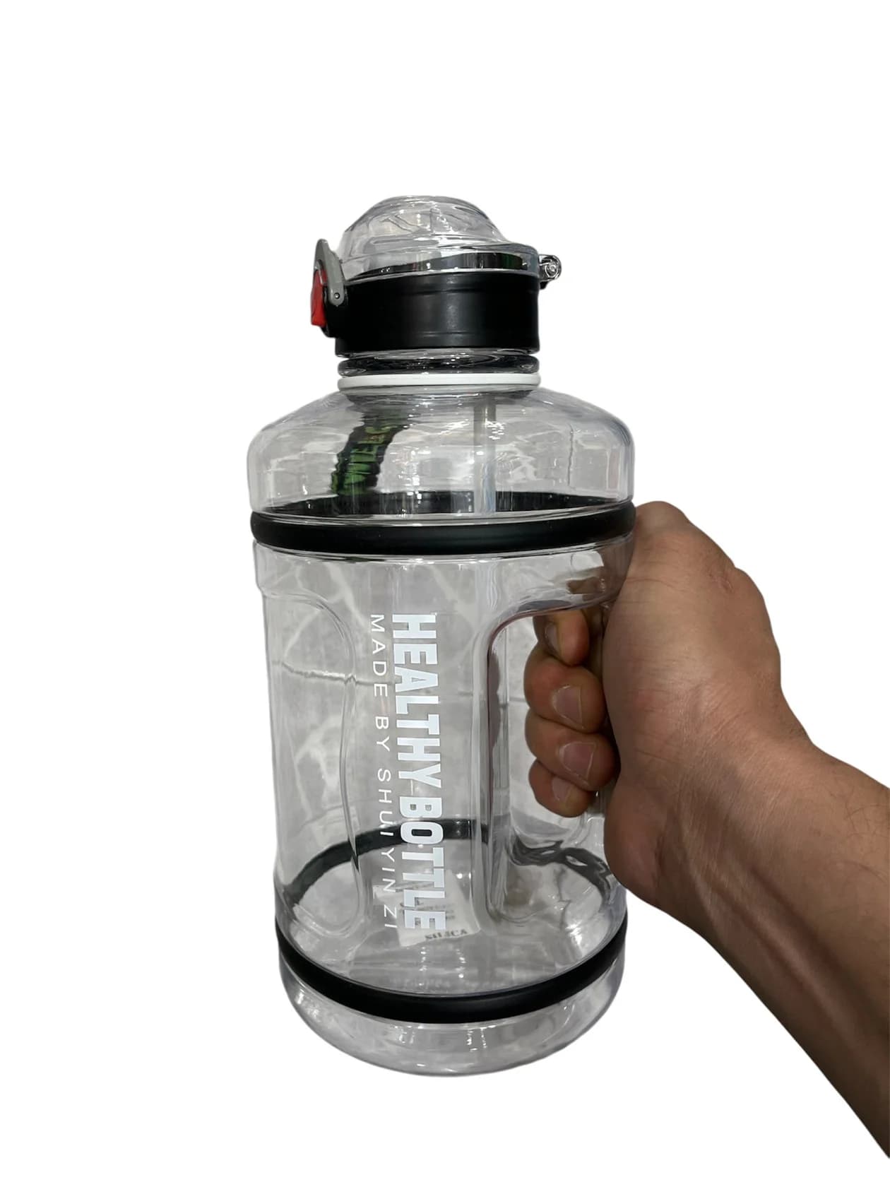 İdman su qabı, plastik, şəffaf, 2200 ml — image 3