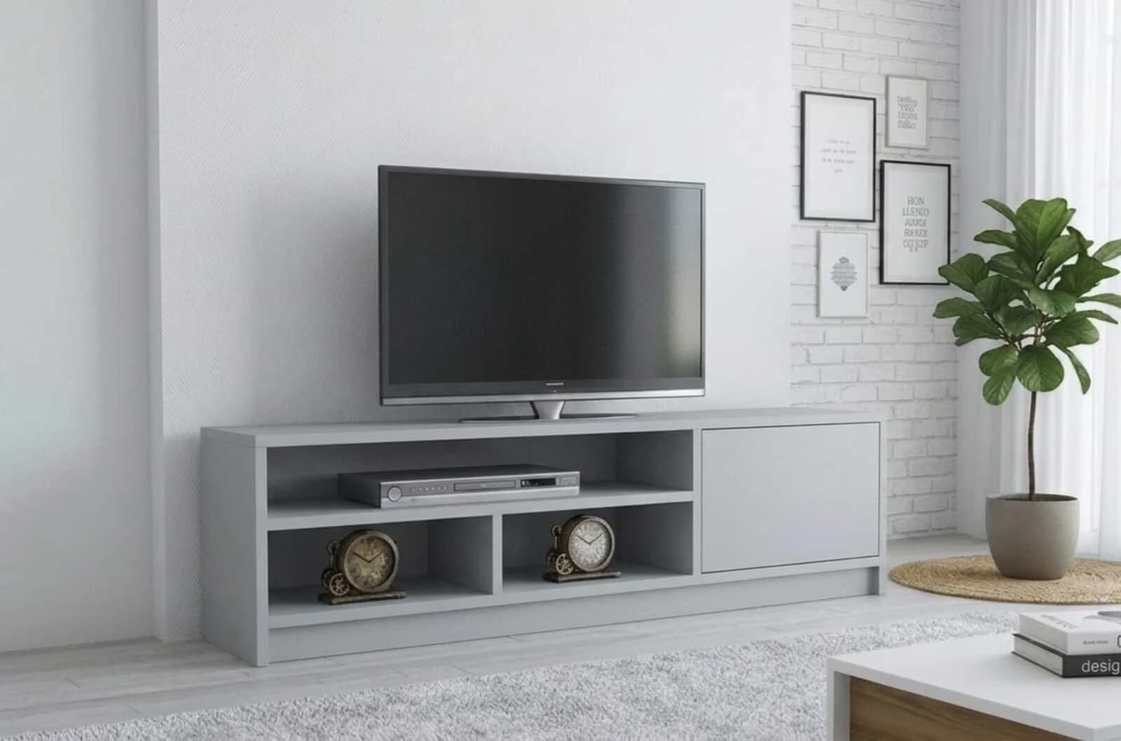 TV üçün tumba MB4, laminat, boz, 150x45x35 sm