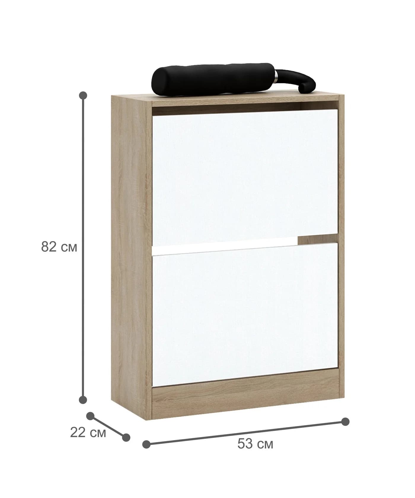 Ayaqqabı üçün stellaj 9_15456, laminat, sonoma/ağ, 82x53x22 sm — изображение 2