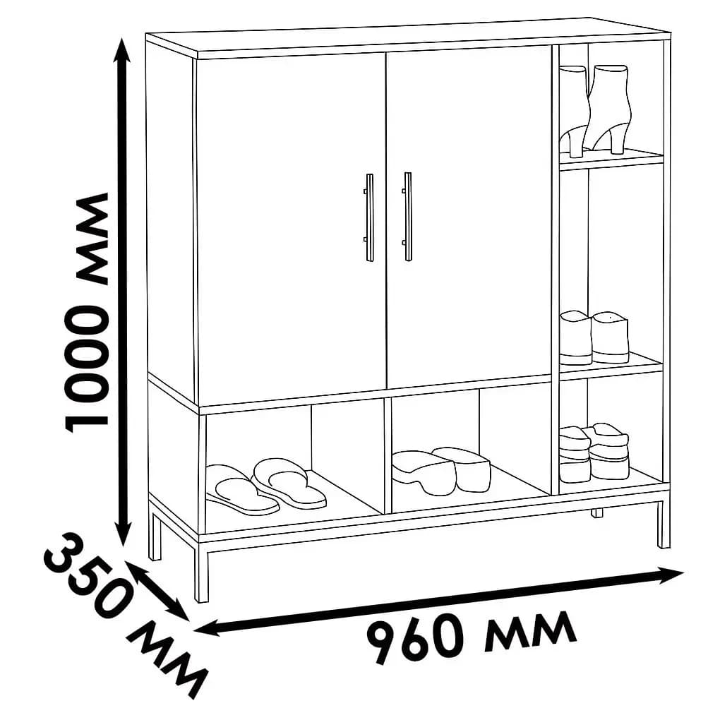 Ayaqqabı üçün tumba Yagmur, qaara, laminat, 96x35x100 sm — image 2