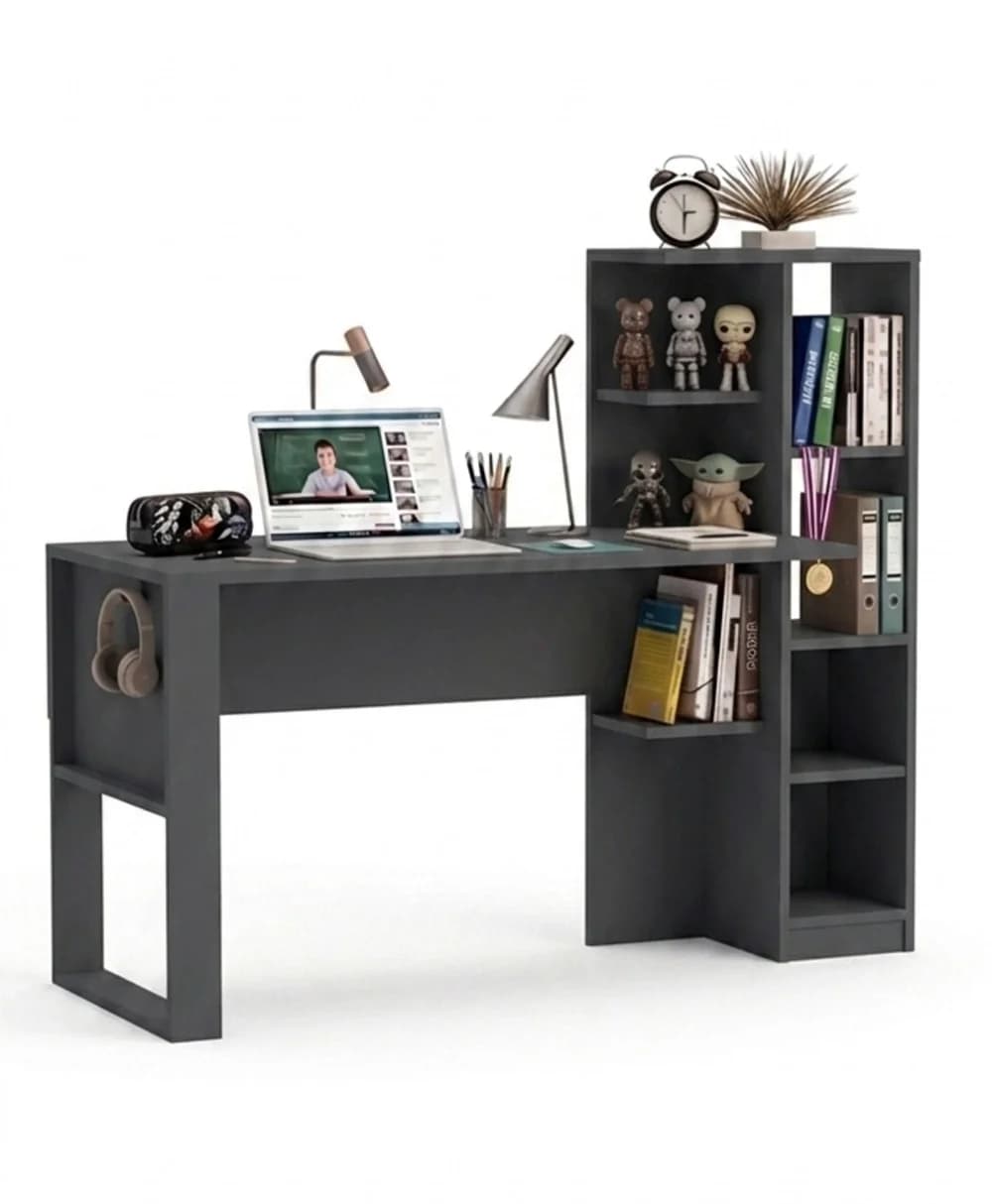 Yazı masası MB 28, Laminat,Antrasit, 145x121x55 sm
