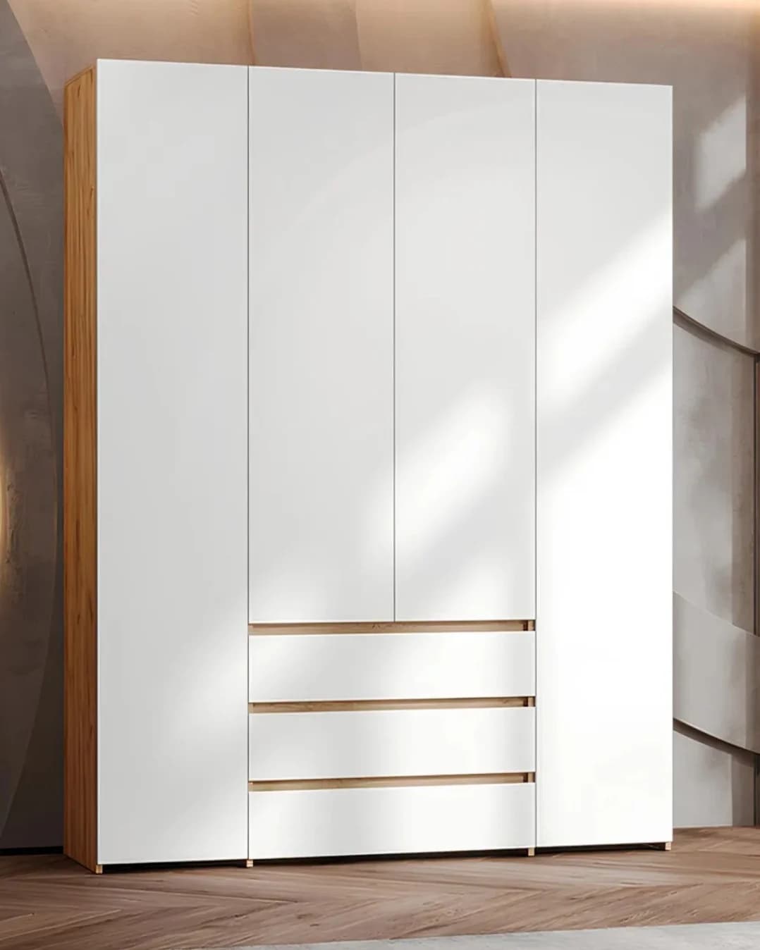 Şkaf SO0025, laminat, ağ/bej, 210x160x45 sm