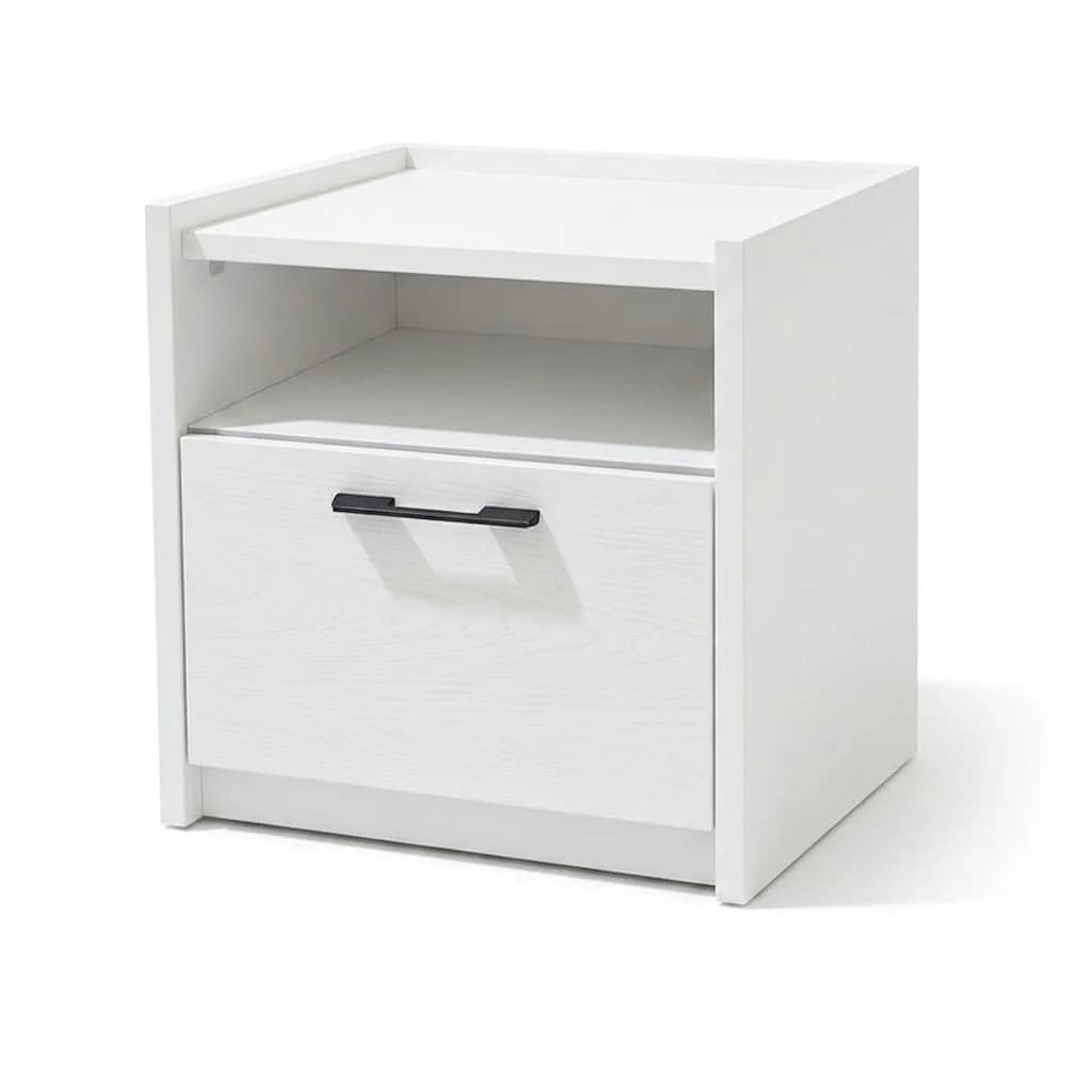 Çarpayıyanı tumba MB1, ağ, laminat, 45х44.5х35 sm